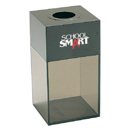 SCHOOL SMART Magnetic Paper Clip Dispenser, 1-5/8 in L X 1-5/8 in W X 2-3/4 in H, Smoke Base, Black Top 200102